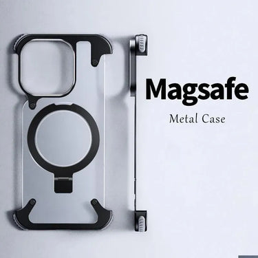 MagAlloy Elite™: Magnetic Aluminum Stand Case with Rimless Design for iPhone - TechShopi